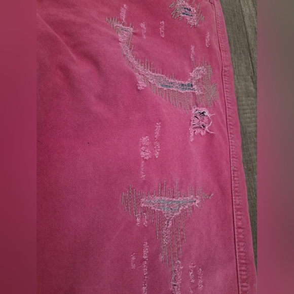 TRUE RELIGION Y2K RED DISTRESSED JEANS PANTS 28 M 2000s Grungecore Streetwear - Picture 4 of 15